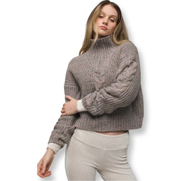 PrAna Laurel Creek Quarter Zip Sweater In Pebble Grey - Picture 1 of 7